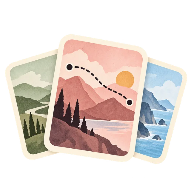 A stack of watercolor landscape memories